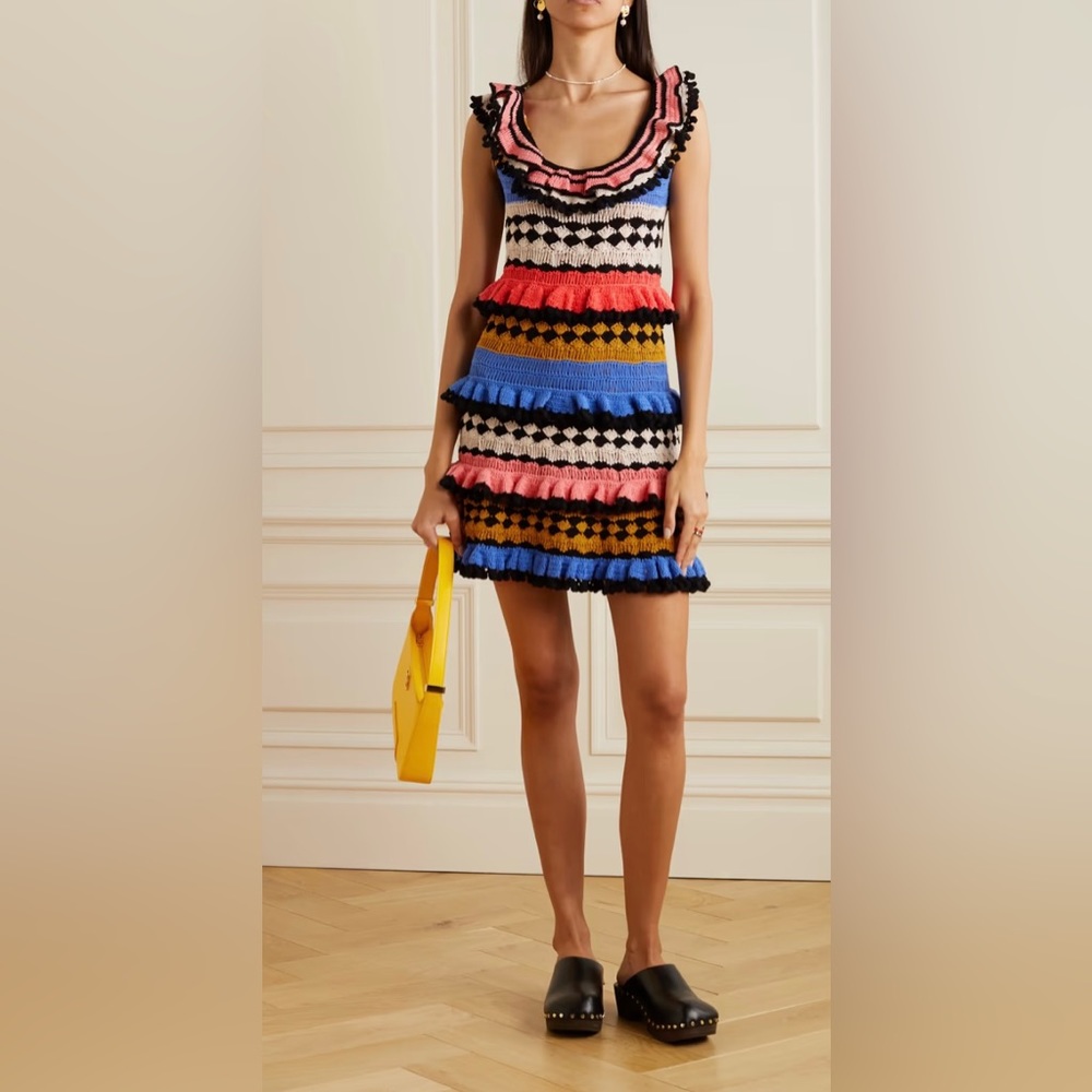 ZIMMERMANN Tiggy Frill crochet-knit cotton mini dress - Picture 2 of 12